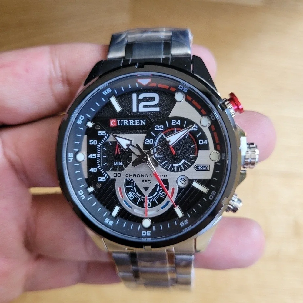 CURREN Stylish Chronograph Stainless‎ Steel Watch for Men